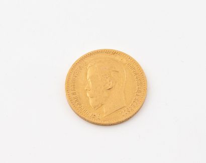 RUSSIE
Pièce de 5 Roubles Nicolas II en or,...