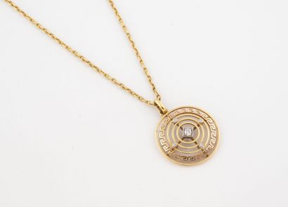 Chaine maille forçat en or jaune (750) retenant...