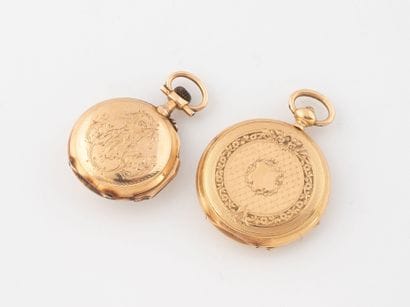 Set of two ladies' watches in yellow gold...