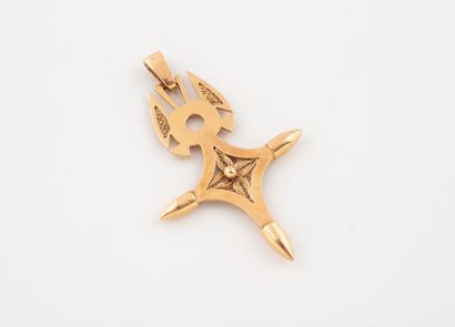Pendentif croix du Sud en or rose (750) en...