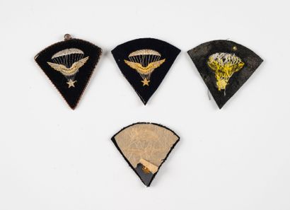 4 embroidered fabric badges: Brevet Para...