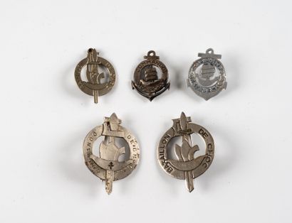 Five badges of the 2nd Shock Battalion. Various...