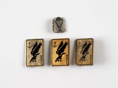 Four badges: 3 of the 10th B.P.C. (1 overmolded...