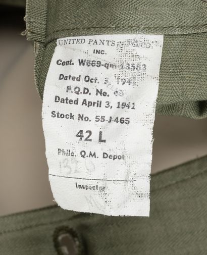 USA
Lot de deux vestes HBT, une du 1er modèle...