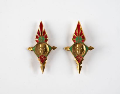 Two badges of the 1er R.E.I. -10e Mixte Légion...