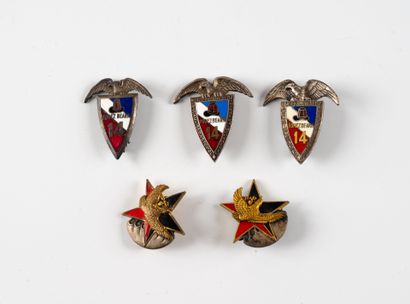 Five badges: 12th Choc (D. Ber and AB) ,14th...