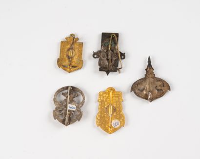 Five Laotian Chasseurs badges: 4th, 5th,...