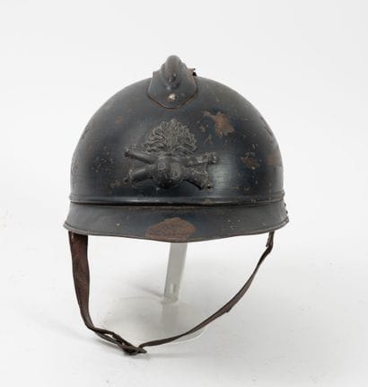 Adrian helmet model 1915 with artillery attributes.
Midnight-blue...