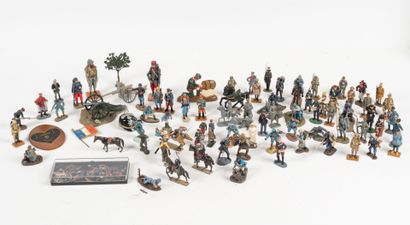 Lot de soldats en plomb, plastique ou résine...