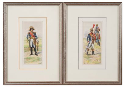 JAD (XXème siècle)
Lot de six aquarelles...