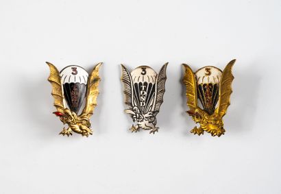 Trois insignes du 3e bataillon Para Vietnamien...