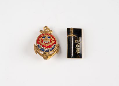 Deux insignes du Commando n° 2 du Nord Viet...