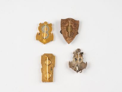Four Laotian badges including CCSL, 75-4...