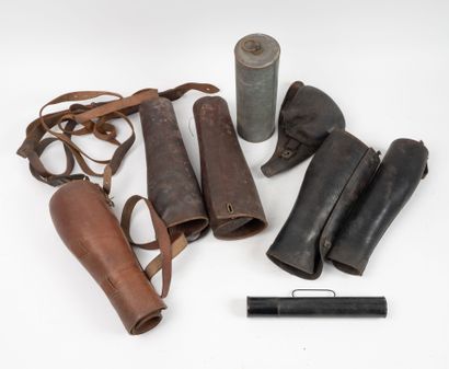 FRANCE
Lot including:
-Three pairs of leather...