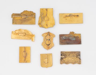 Eight marine badges including Dinassau 2,...