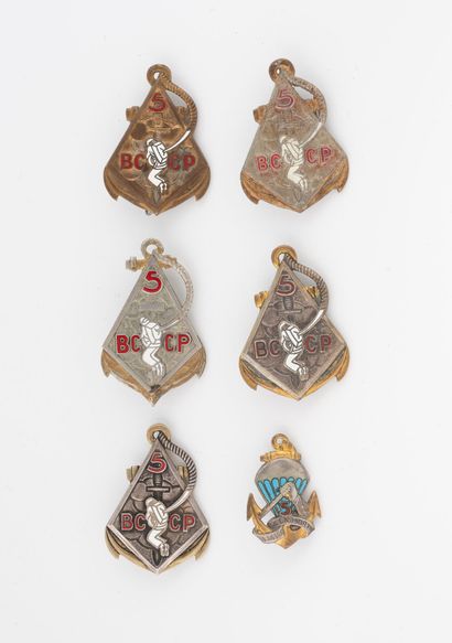 Six badges: 1 from the 5th BIPC (A-B) and...