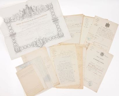 Lot de divers documents et courriers autour...