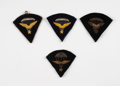 4 embroidered fabric badges: Brevet Para...