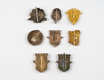 Huit insignes : CRA, CLA, GLA, génie para...