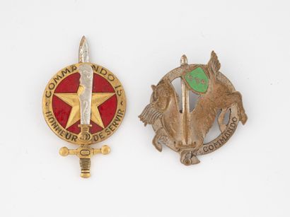 Two badges: Commando 534, Compagnie de supplétifs...