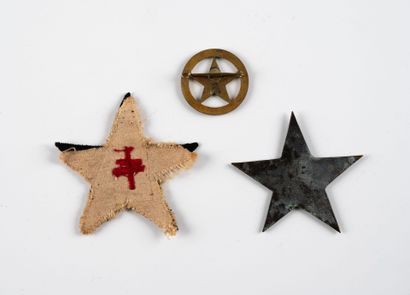 Three Commandos de France badges with 2 stars...