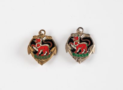 Two badges: 1st group of Laotian hunters,...