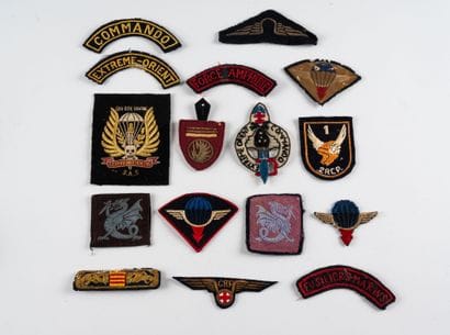 Fifteen fabric badges: 2nd Commando Hoa-Hao,...