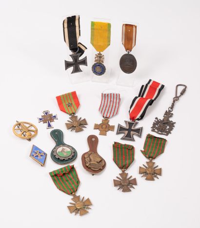ALLEMAGNE, FRANCE & divers
Lot de 14 médailles...