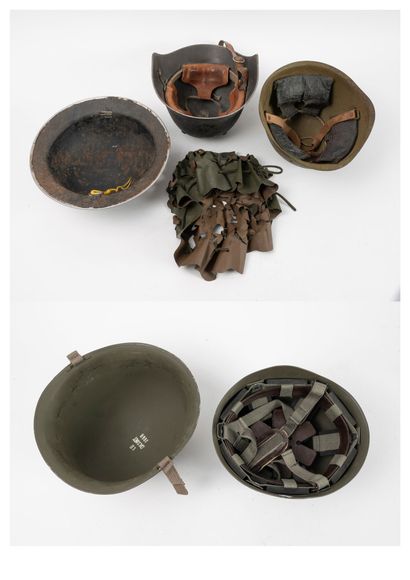 Lot de 5 casques de différentes nations.
Certains...