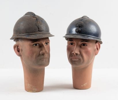 FRANCE
Lot of four Adrian 1915 model helmets,...