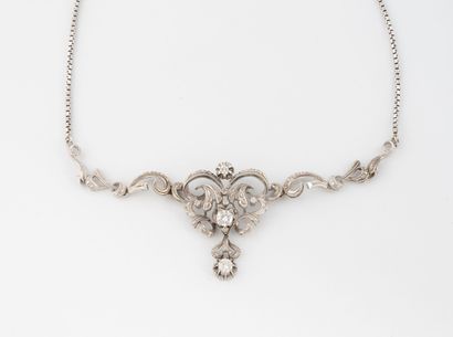 White gold (750) Venetian chain necklace...
