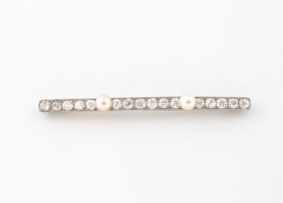Pretty barrette brooch in white gold (750)...