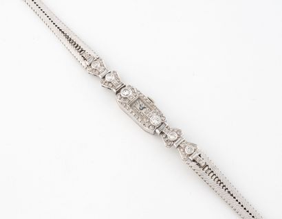 Ladies' wristwatch in white gold (750) and...