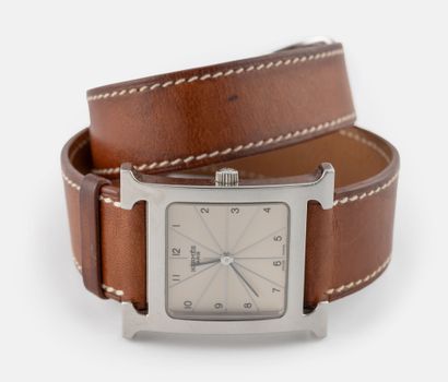 HERMES 
Heure H watch, rectangular steel...
