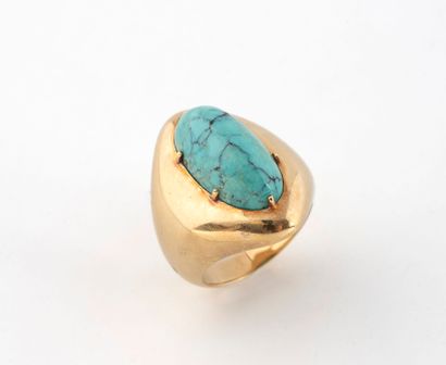 Importante bague losangée en or jaune (750)...
