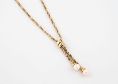 Negligee necklace in yellow gold (750) with...