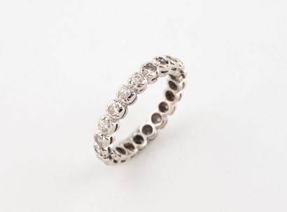 American wedding band in white gold (750)...