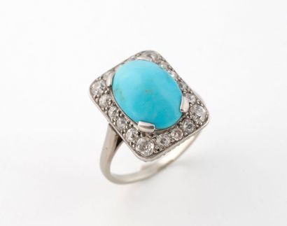 Bague en or gris (750) et platine (850) à...