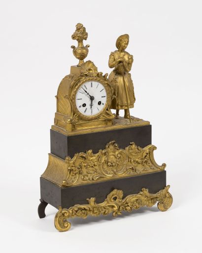 Gilded or patinated bronze and brass terminal...