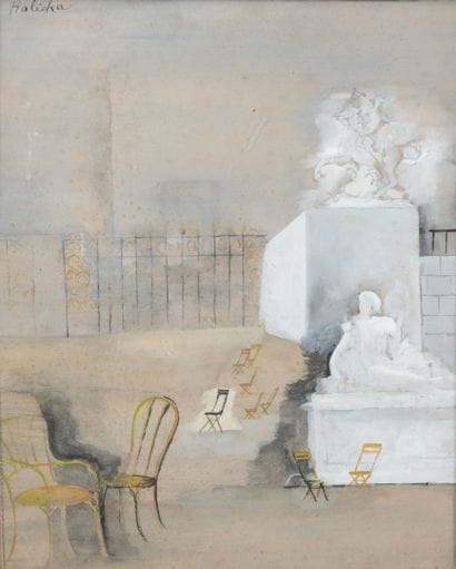 Alice HALICKA (1895-1975)
Vue des Tuileries.
Aquarelle...