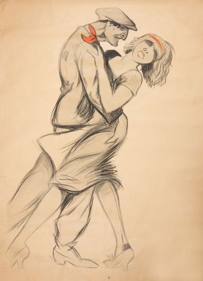 D'après Adrien BARRERE (1874-1931)
La chaloupée,...