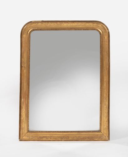 Two small gilded mantel mirrors, in molded...