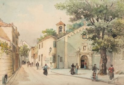 Émile HENRY (1842-1920)
Deux dessins à l'aquarelle...