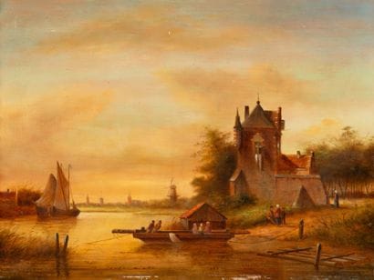 Ecole hollandaise du XIXème siècle
Paysage...