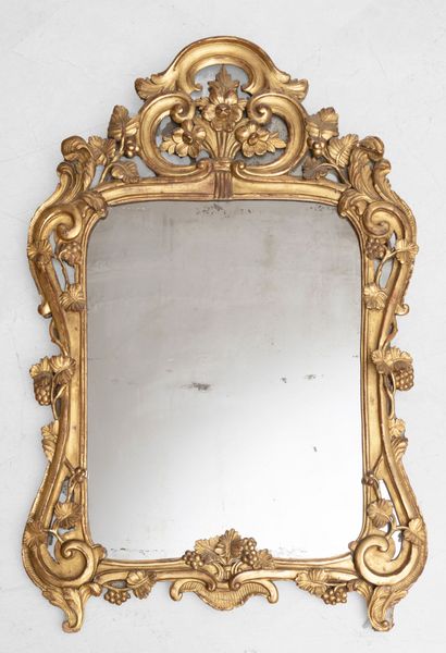 Rectangular Provencal mirror with rounded...