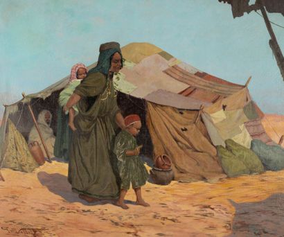 Giulio VITTINI (1888-1968)
Campement au désert.
Huile...