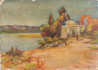 Deux tableaux :
- École orientaliste, 1915.
Personnage...