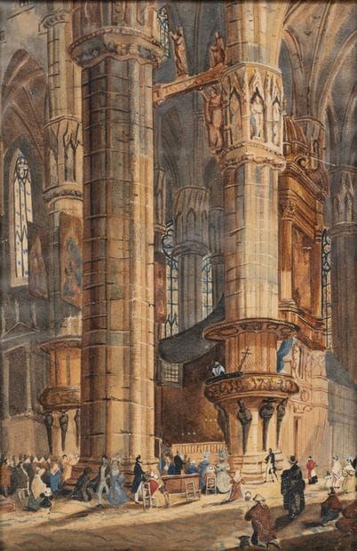 Ecole du XIXème siècle
Intérieur d'église...