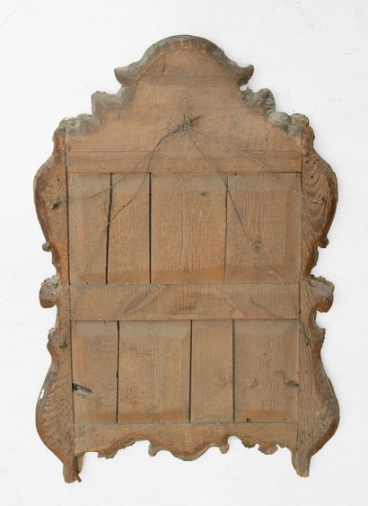 Rectangular Provencal mirror with rounded...