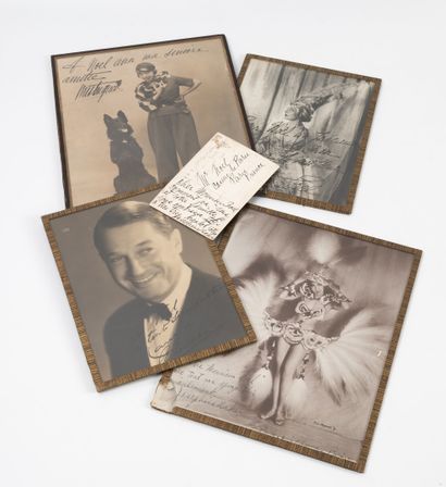 Lot consisting of four autographed photographs...